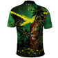 One Love Jamaica Polo Shirt Rastafarian Lion Reggae Grunge Style