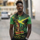 One Love Jamaica Polo Shirt Rastafarian Lion Reggae Grunge Style