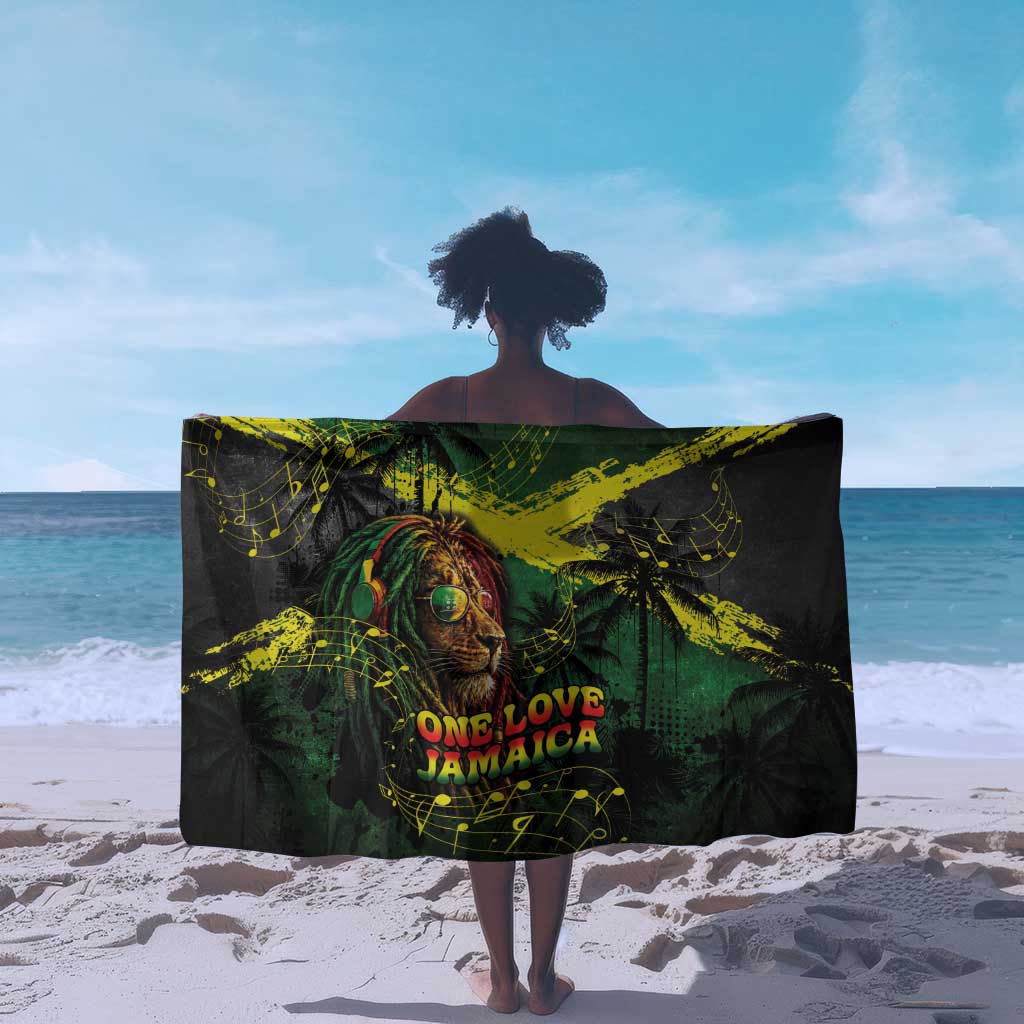 One Love Jamaica Sarong Rastafarian Lion Reggae Grunge Style