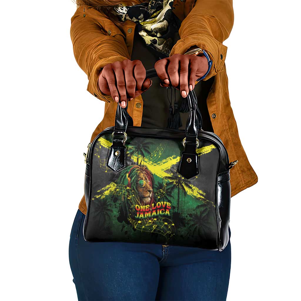 One Love Jamaica Shoulder Handbag Rastafarian Lion Reggae Grunge Style