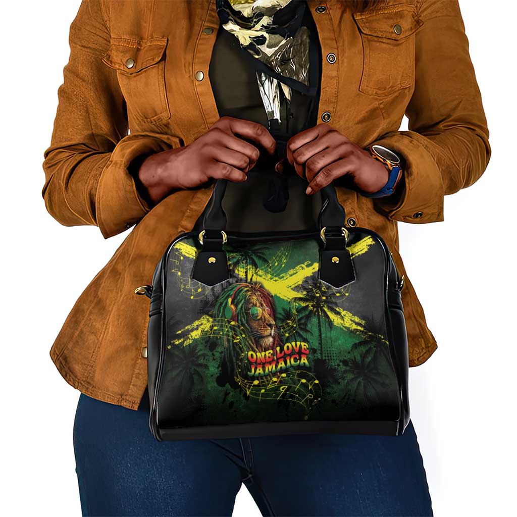 One Love Jamaica Shoulder Handbag Rastafarian Lion Reggae Grunge Style