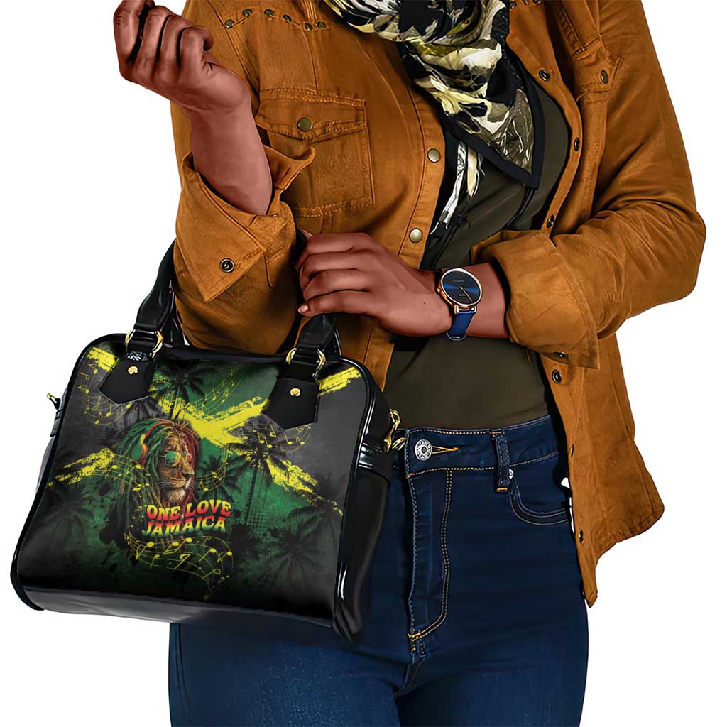 One Love Jamaica Shoulder Handbag Rastafarian Lion Reggae Grunge Style