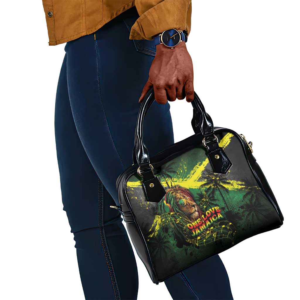One Love Jamaica Shoulder Handbag Rastafarian Lion Reggae Grunge Style