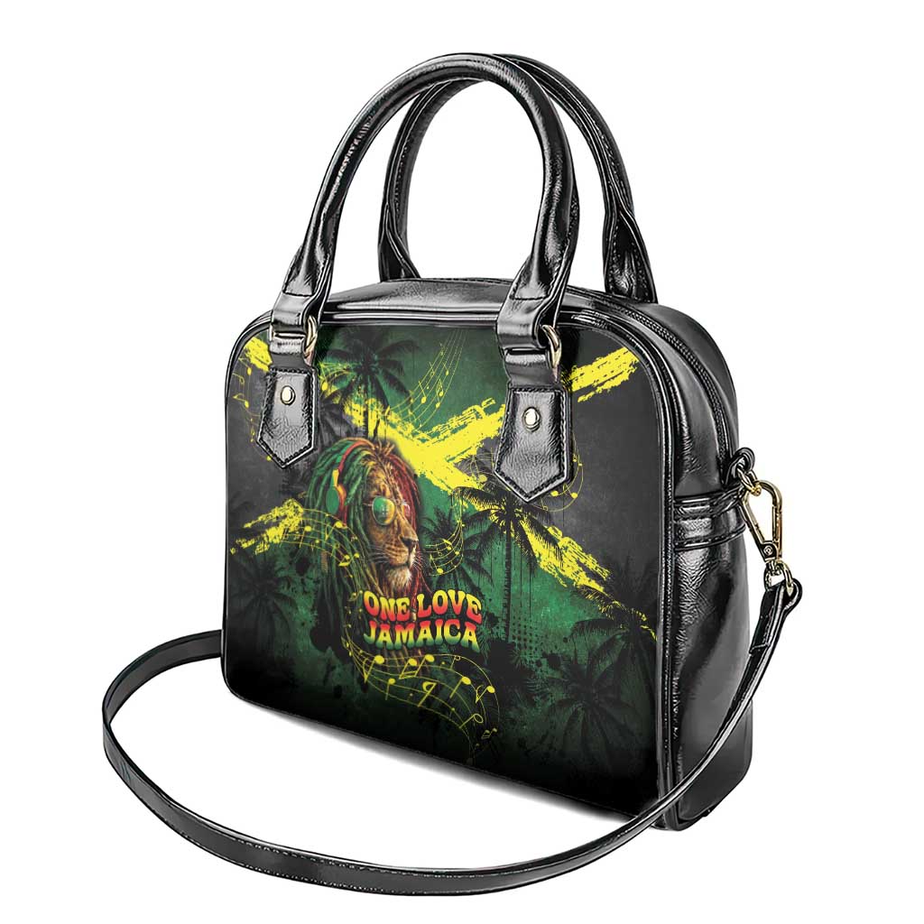 One Love Jamaica Shoulder Handbag Rastafarian Lion Reggae Grunge Style