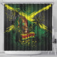 One Love Jamaica Shower Curtain Rastafarian Lion Reggae Grunge Style
