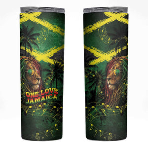 One Love Jamaica Skinny Tumbler Rastafarian Lion Reggae Grunge Style