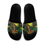 One Love Jamaica Slide Sandals Rastafarian Lion Reggae Grunge Style
