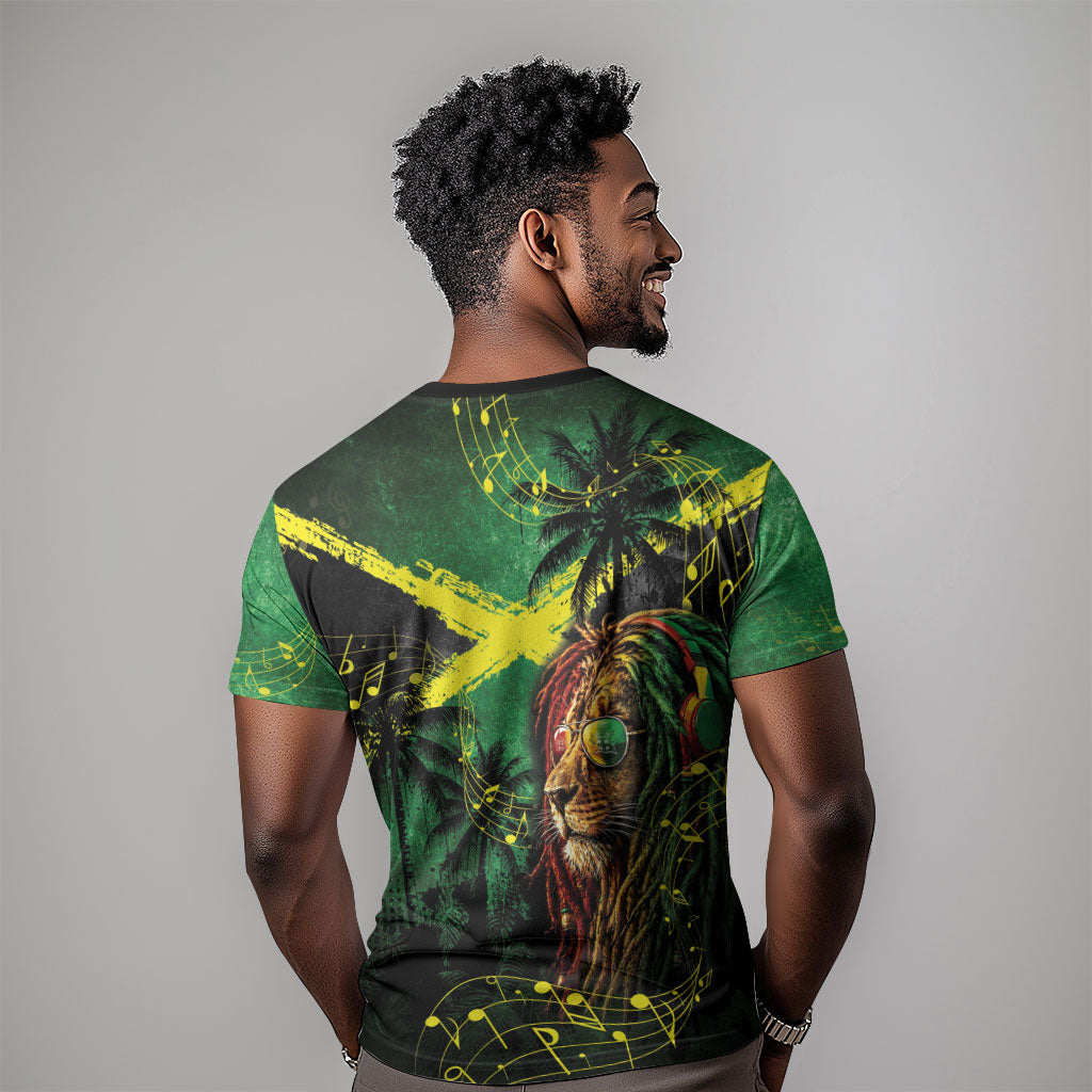 One Love Jamaica T shirt Rastafarian Lion Reggae Grunge Style