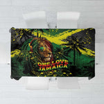 One Love Jamaica Tablecloth Rastafarian Lion Reggae Grunge Style