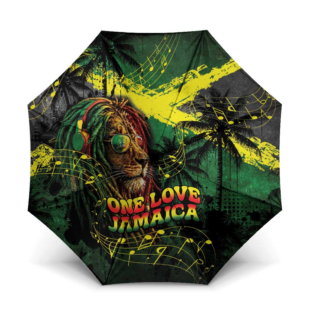 One Love Jamaica Umbrella Rastafarian Lion Reggae Grunge Style