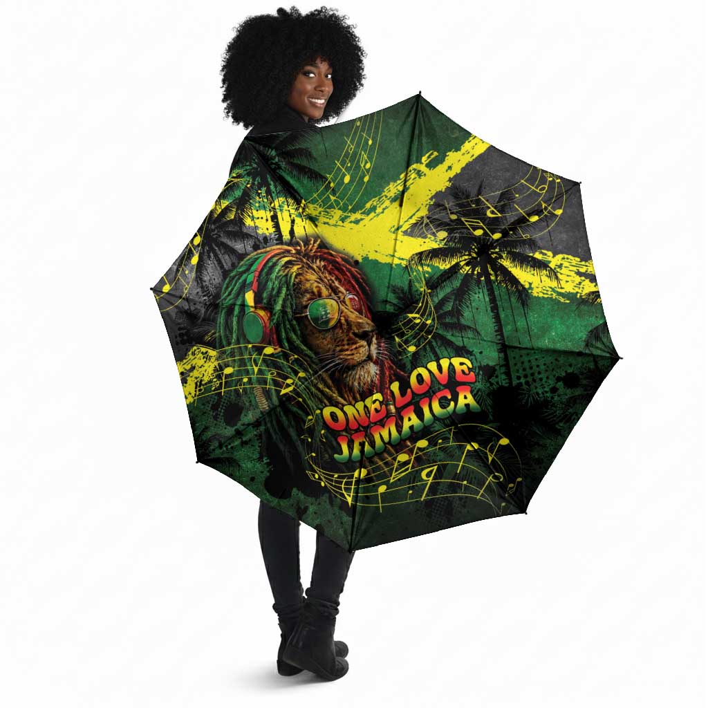 One Love Jamaica Umbrella Rastafarian Lion Reggae Grunge Style