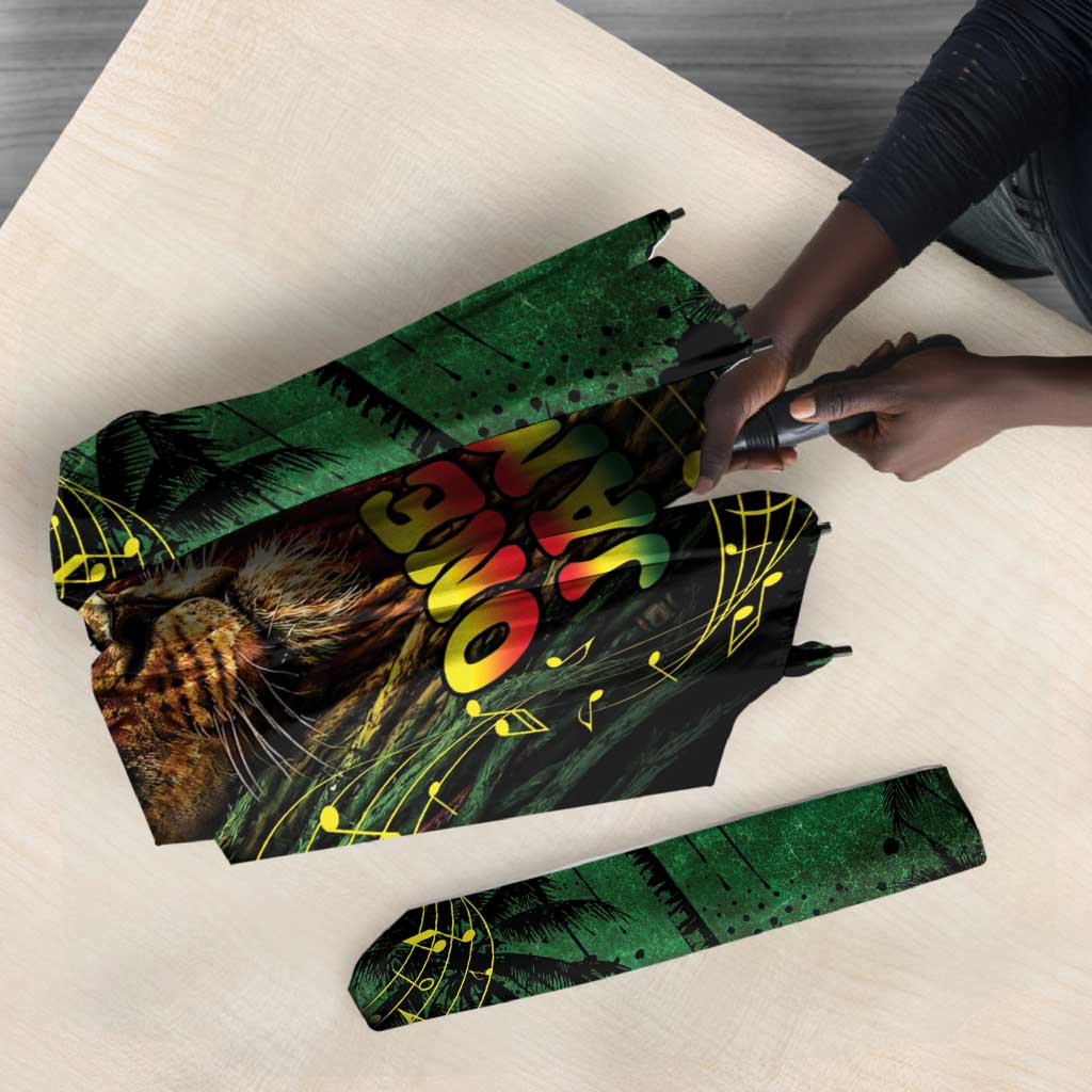 One Love Jamaica Umbrella Rastafarian Lion Reggae Grunge Style
