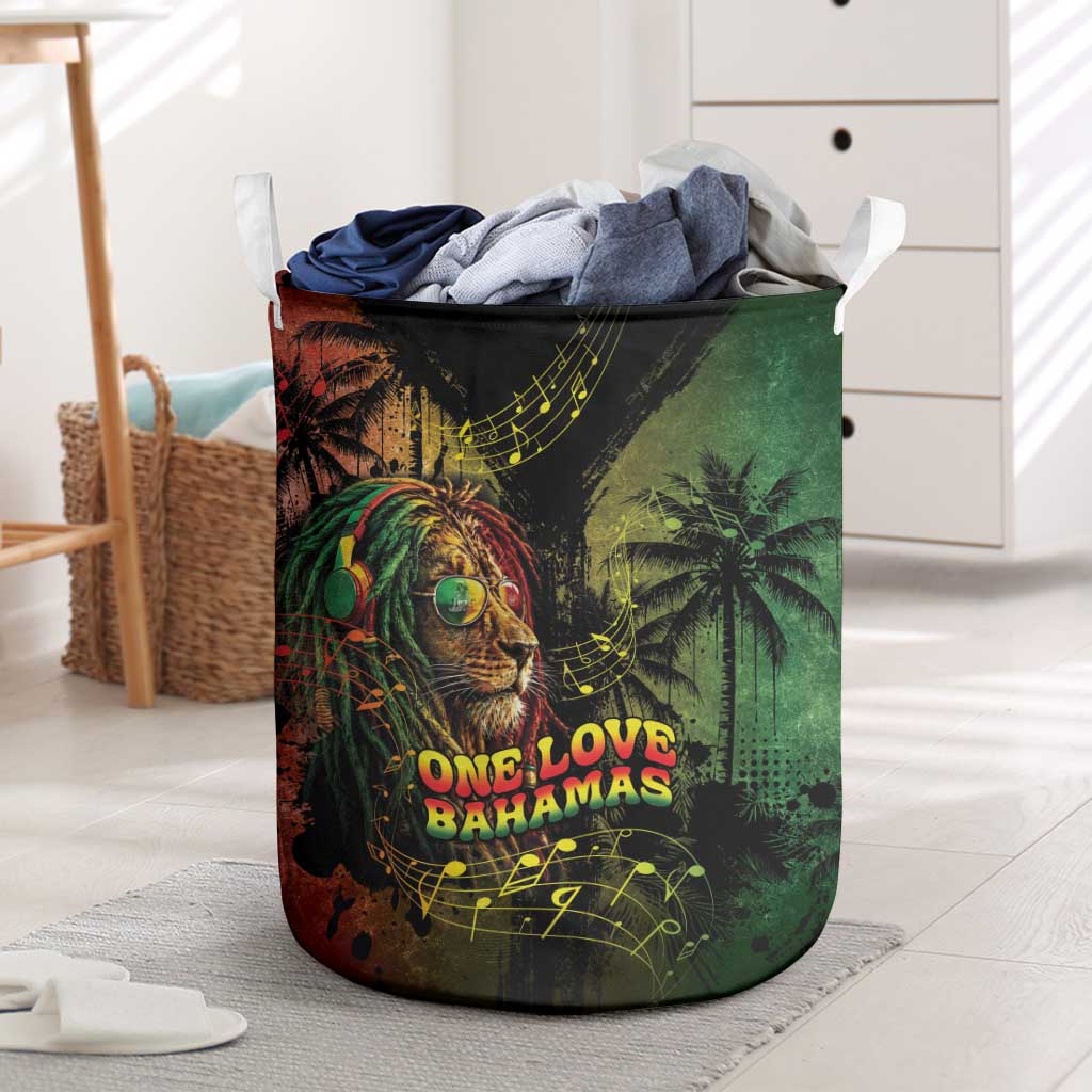 One Love Bahamas Laundry Basket Rastafarian Lion Reggae Grunge Style