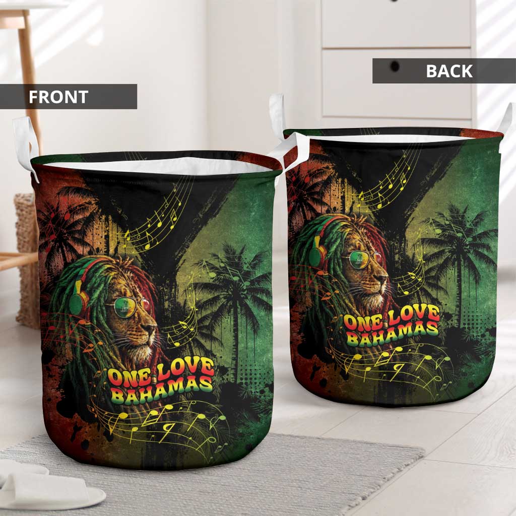 One Love Bahamas Laundry Basket Rastafarian Lion Reggae Grunge Style