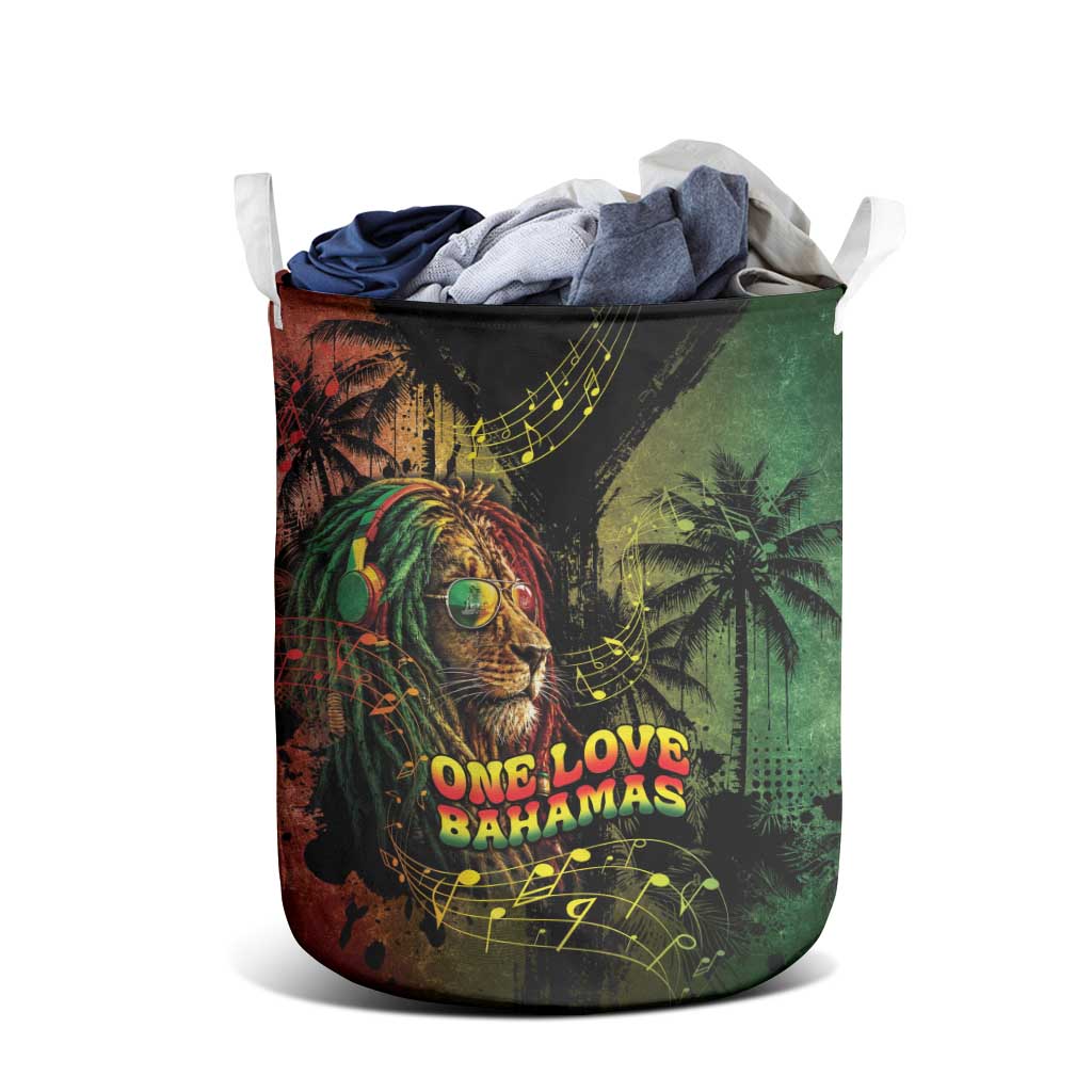 One Love Bahamas Laundry Basket Rastafarian Lion Reggae Grunge Style