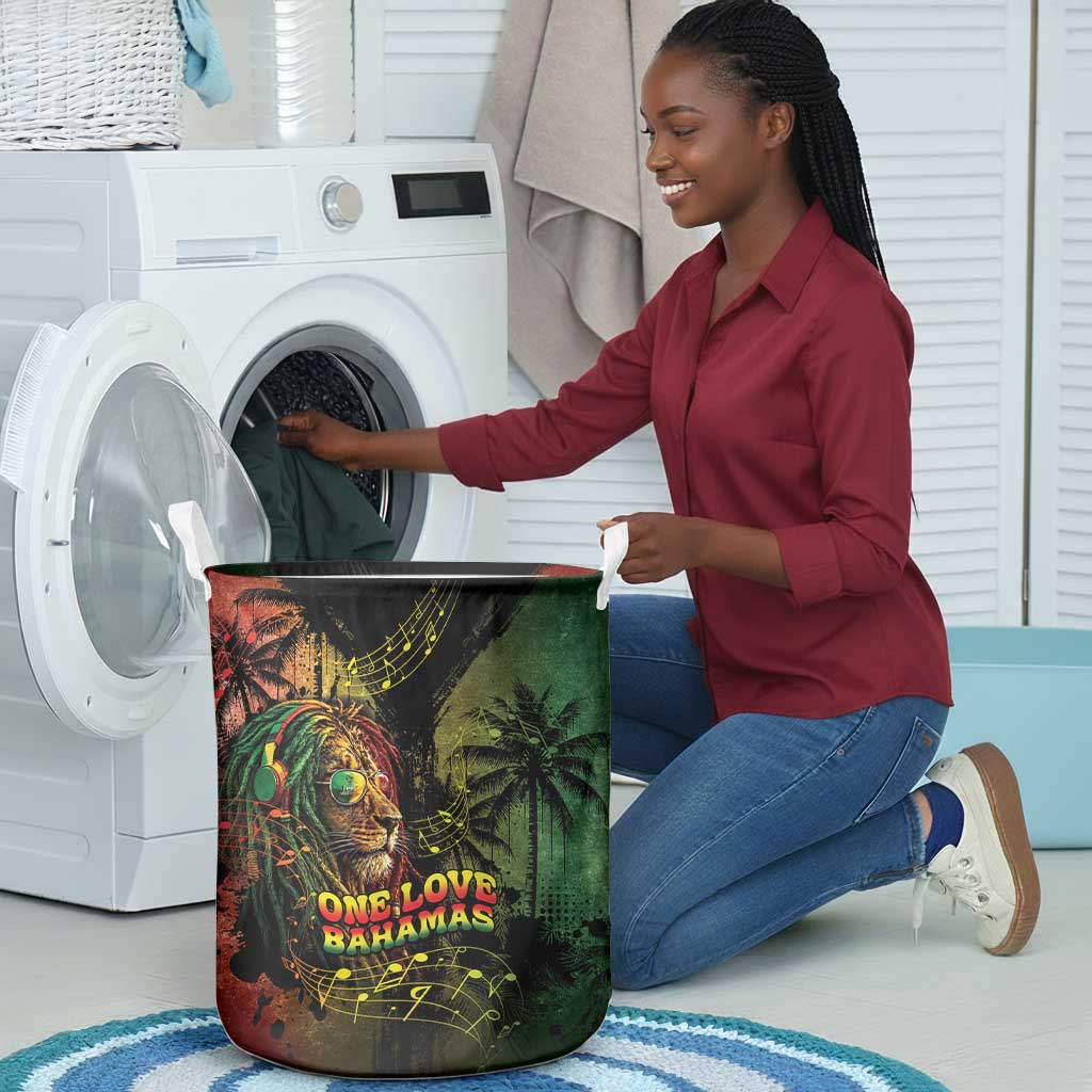 One Love Bahamas Laundry Basket Rastafarian Lion Reggae Grunge Style