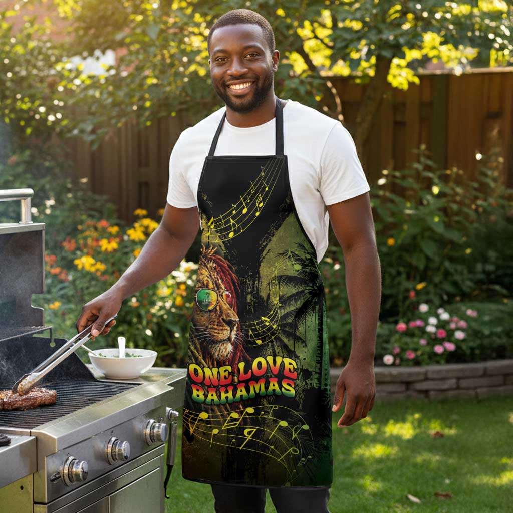 One Love Bahamas Apron Rastafarian Lion Reggae Grunge Style