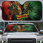 One Love Bahamas Auto Sun Shade Rastafarian Lion Reggae Grunge Style