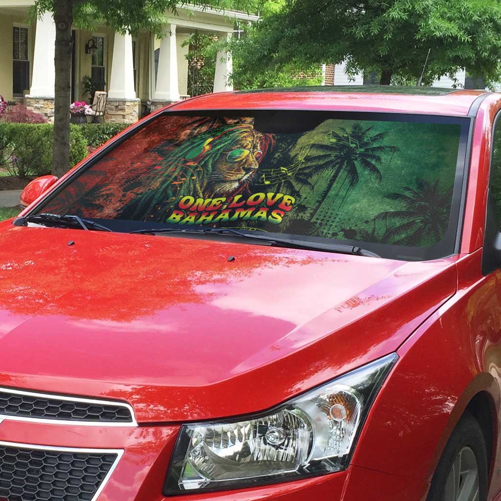 One Love Bahamas Auto Sun Shade Rastafarian Lion Reggae Grunge Style