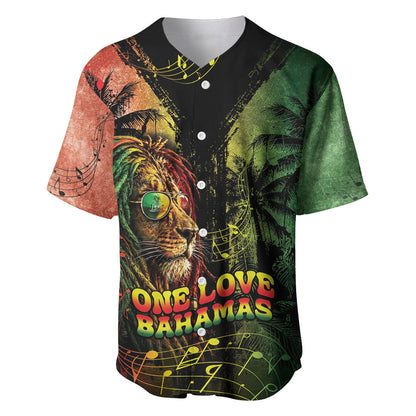 One Love Bahamas Baseball Jersey Rastafarian Lion Reggae Grunge Style