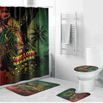One Love Bahamas Bathroom Set Rastafarian Lion Reggae Grunge Style