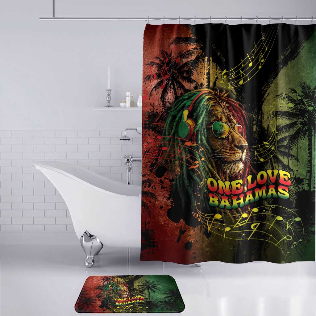 One Love Bahamas Bathroom Set Rastafarian Lion Reggae Grunge Style