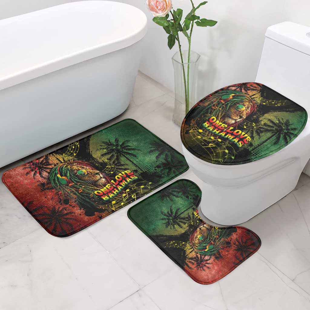 One Love Bahamas Bathroom Set Rastafarian Lion Reggae Grunge Style