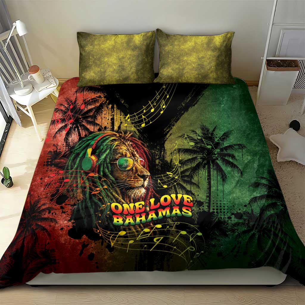 One Love Bahamas Bedding Set Rastafarian Lion Reggae Grunge Style