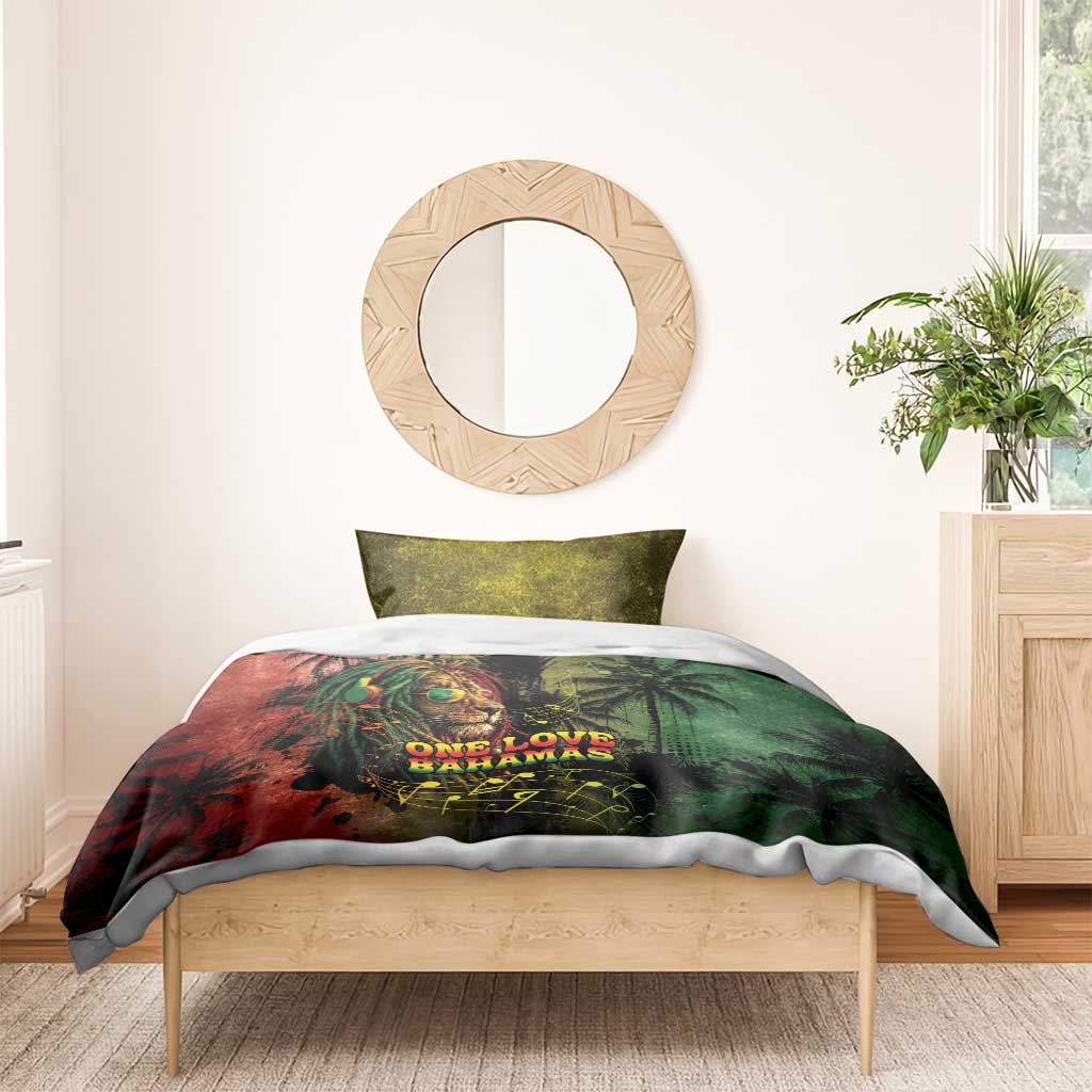 One Love Bahamas Bedding Set Rastafarian Lion Reggae Grunge Style
