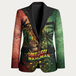 One Love Bahamas Blazer Rastafarian Lion Reggae Grunge Style