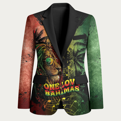 One Love Bahamas Blazer Rastafarian Lion Reggae Grunge Style