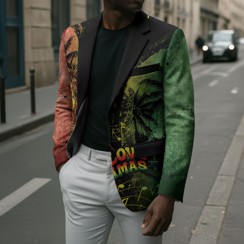 One Love Bahamas Blazer Rastafarian Lion Reggae Grunge Style