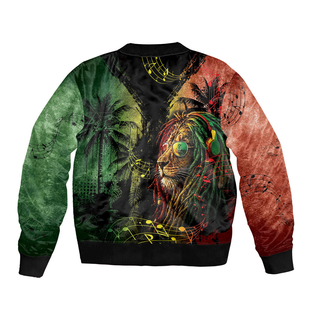 One Love Bahamas Bomber Jacket Rastafarian Lion Reggae Grunge Style