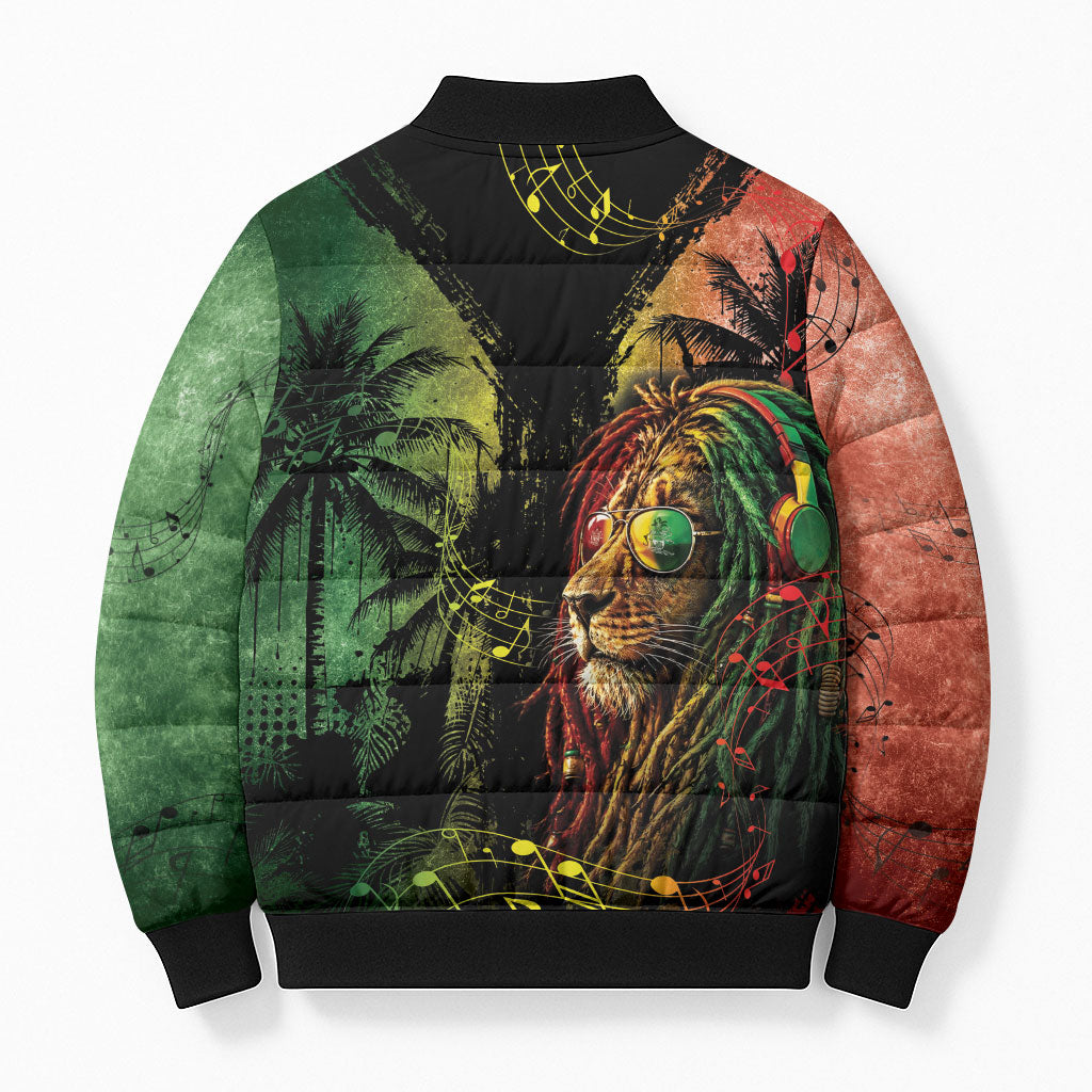 One Love Bahamas Bomber Puffer Jacket Rastafarian Lion Reggae Grunge Style