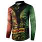 One Love Bahamas Button Sweatshirt Rastafarian Lion Reggae Grunge Style
