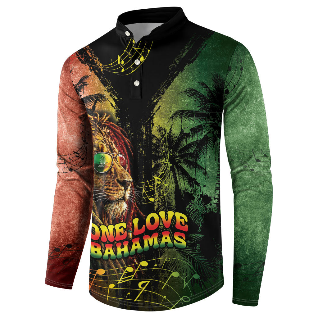 One Love Bahamas Button Sweatshirt Rastafarian Lion Reggae Grunge Style