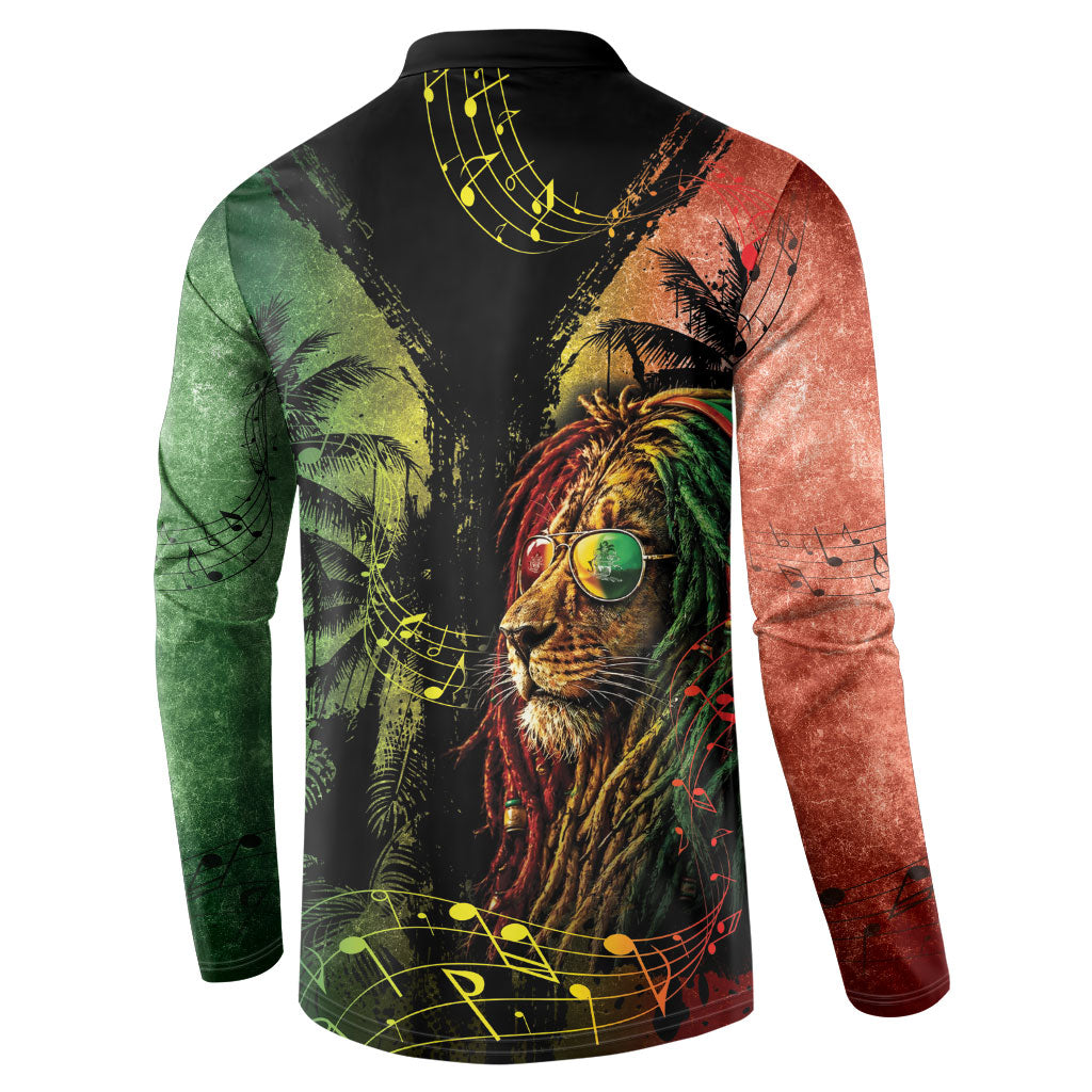 One Love Bahamas Button Sweatshirt Rastafarian Lion Reggae Grunge Style