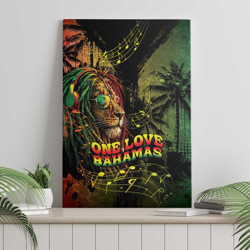 One Love Bahamas Canvas Wall Art Rastafarian Lion Reggae Grunge Style