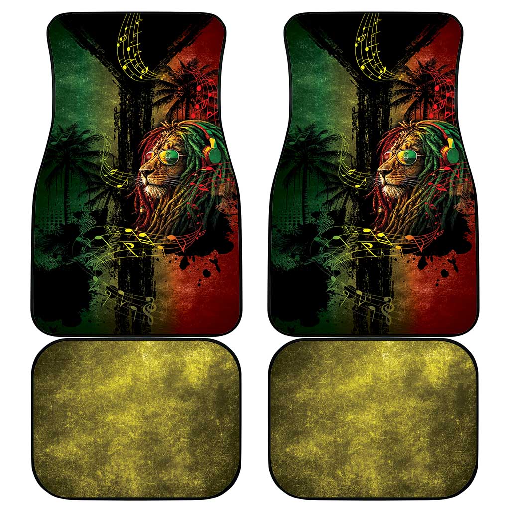 One Love Bahamas Car Mats Rastafarian Lion Reggae Grunge Style