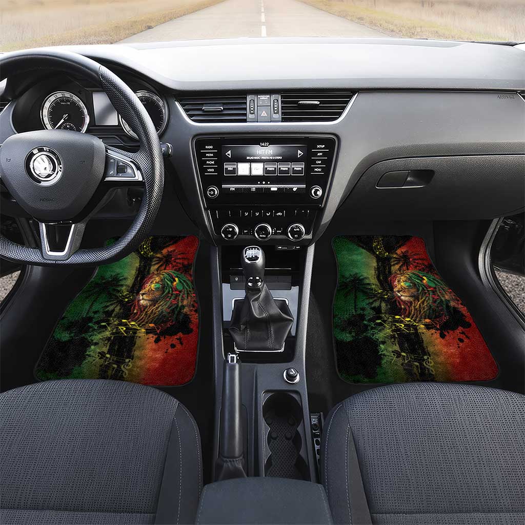 One Love Bahamas Car Mats Rastafarian Lion Reggae Grunge Style
