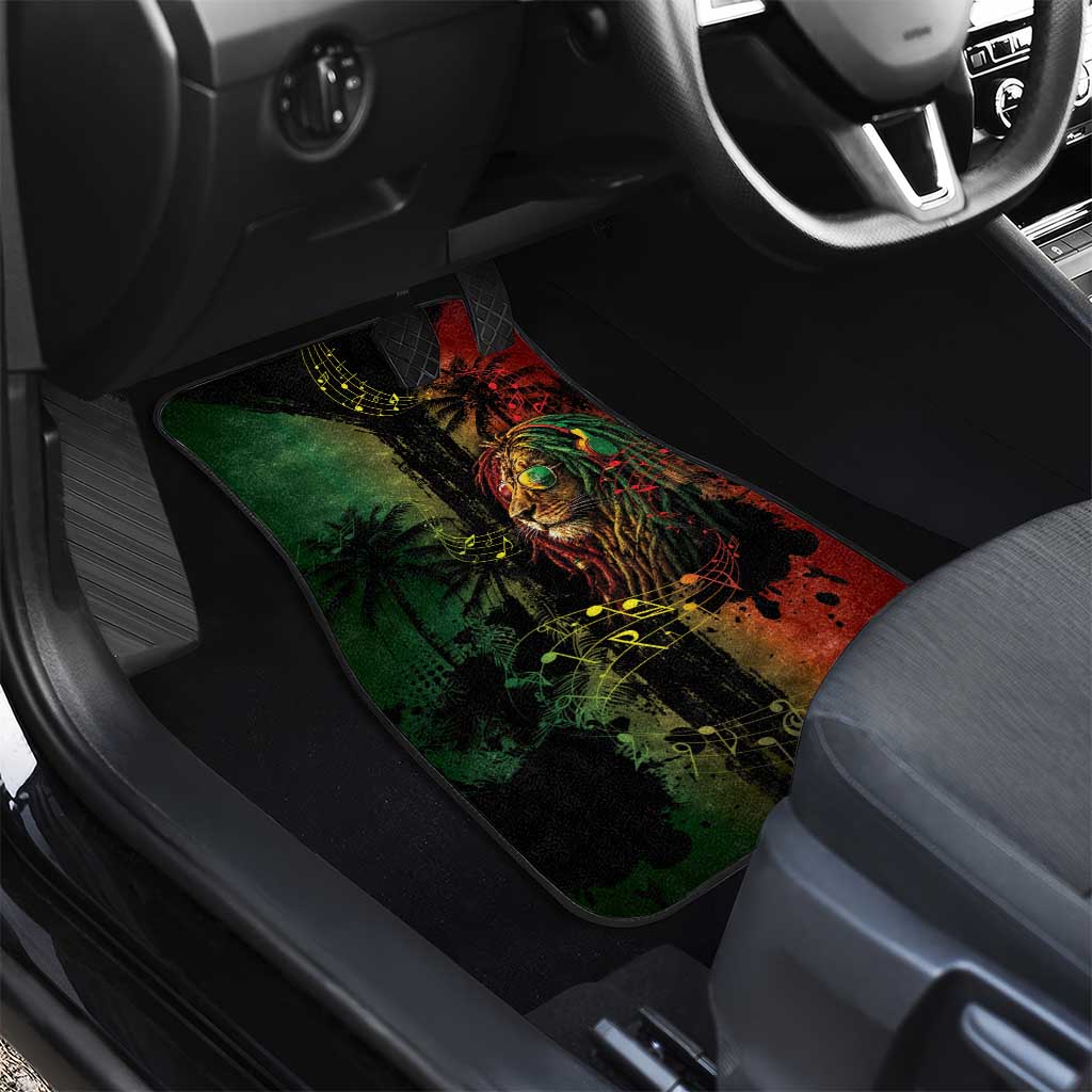 One Love Bahamas Car Mats Rastafarian Lion Reggae Grunge Style