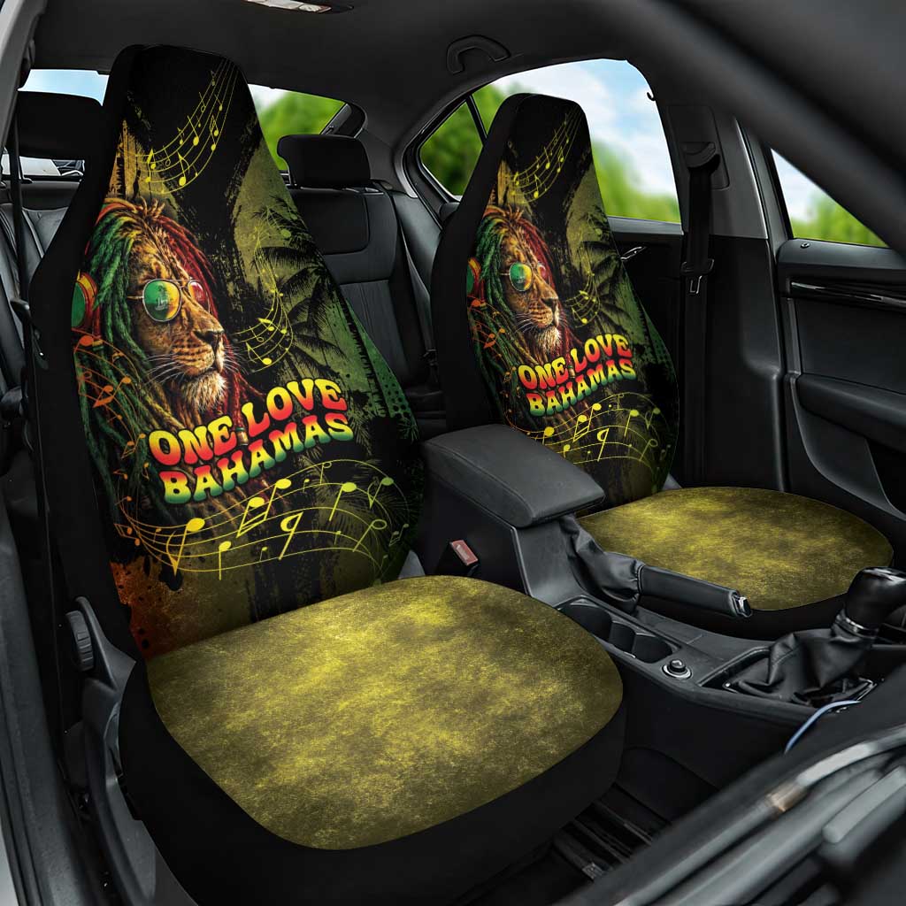 One Love Bahamas Car Seat Cover Rastafarian Lion Reggae Grunge Style