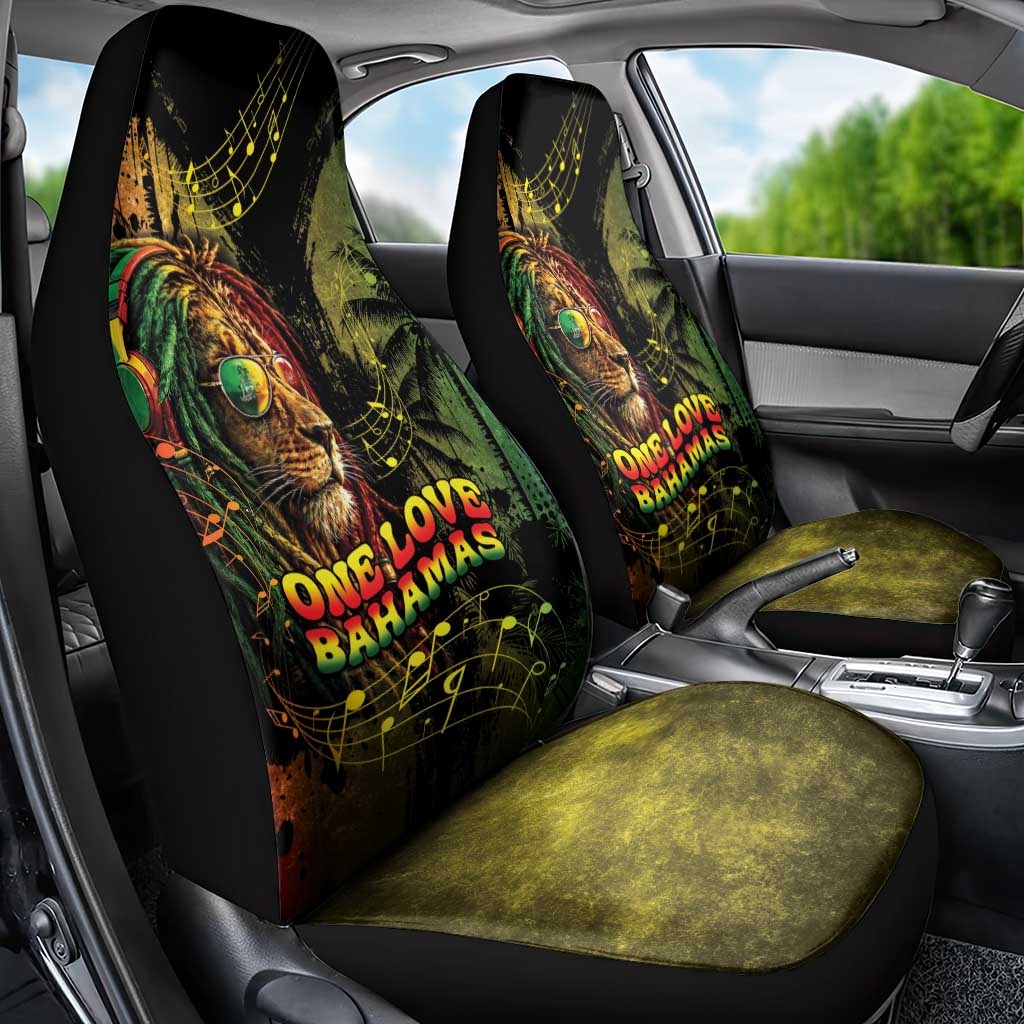 One Love Bahamas Car Seat Cover Rastafarian Lion Reggae Grunge Style