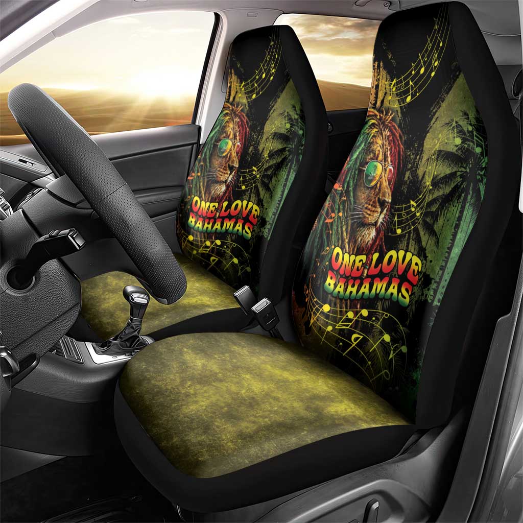 One Love Bahamas Car Seat Cover Rastafarian Lion Reggae Grunge Style