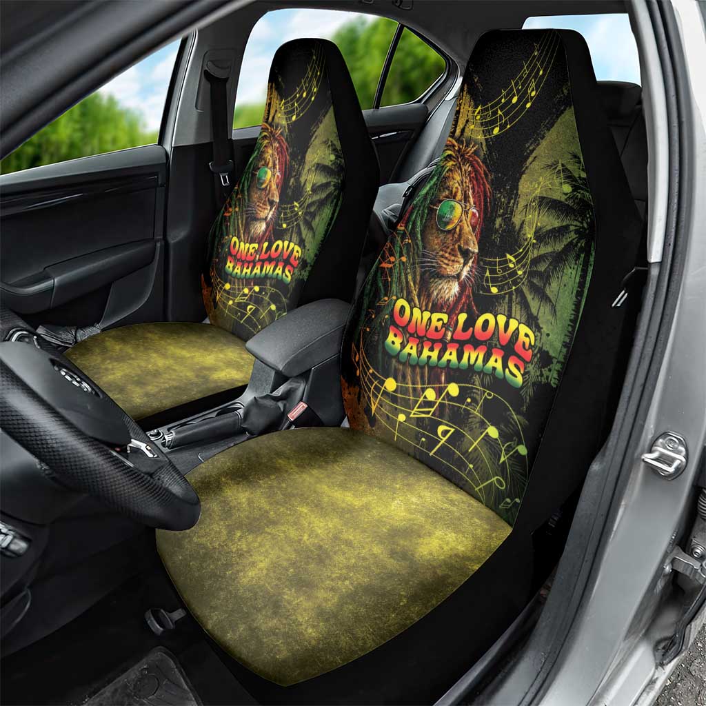 One Love Bahamas Car Seat Cover Rastafarian Lion Reggae Grunge Style