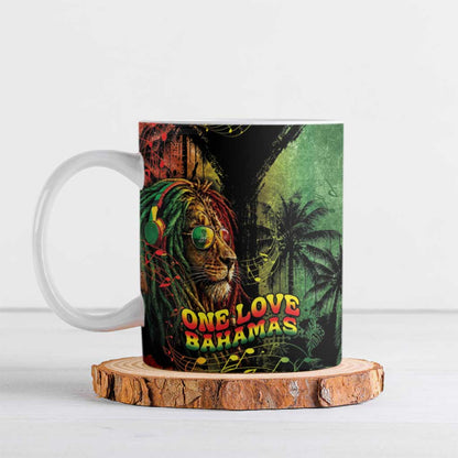 One Love Bahamas Ceramic Mug Rastafarian Lion Reggae Grunge Style