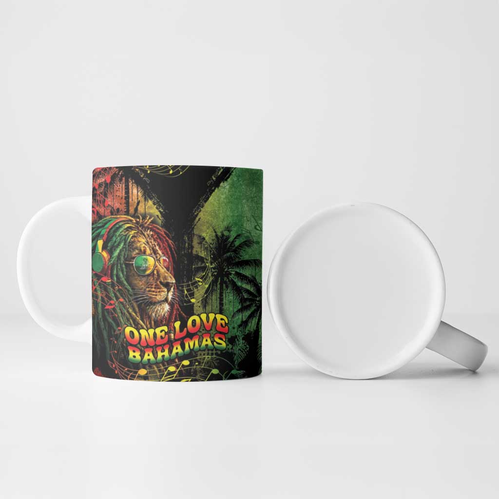 One Love Bahamas Ceramic Mug Rastafarian Lion Reggae Grunge Style
