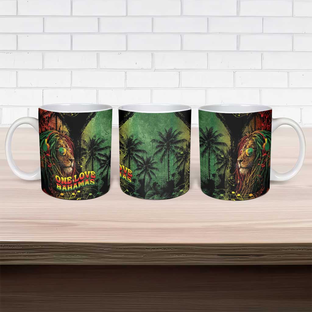 One Love Bahamas Ceramic Mug Rastafarian Lion Reggae Grunge Style