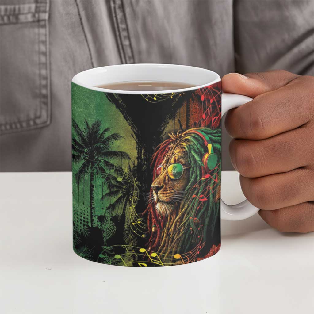 One Love Bahamas Ceramic Mug Rastafarian Lion Reggae Grunge Style