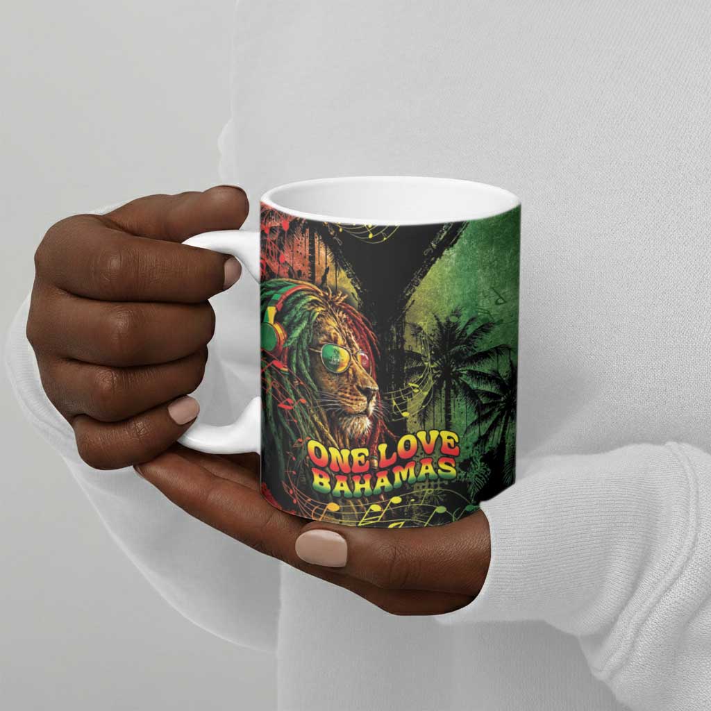 One Love Bahamas Ceramic Mug Rastafarian Lion Reggae Grunge Style